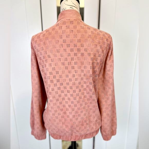 REBECCA ELLIOT NWOT Faux Suede Bomber Jacket Size Large - Picture 4 of 9